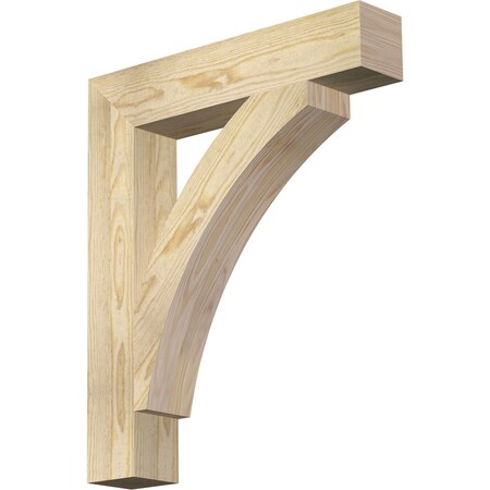 Ekena Millwork Thorton Block Rough Sawn Bracket, Douglas Fir, 4"W x 22"D x 26"H BKT04X22X26THR05RDF